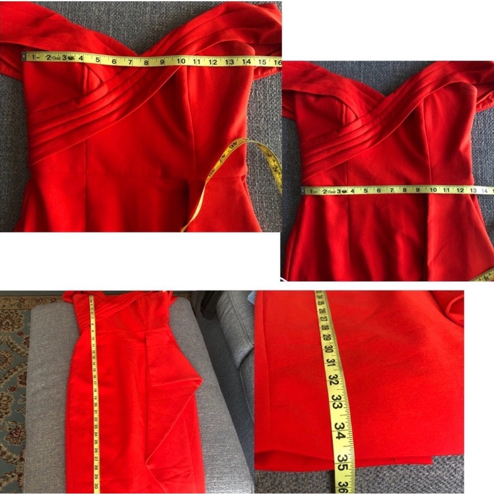 Lavish Alice One Shoulder Coral Red cocktail Dress - Picture 10 of 12